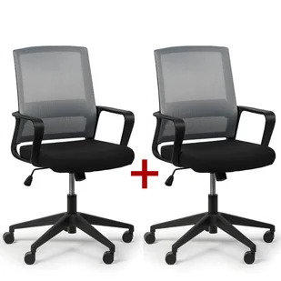 Fotel biurowy, krzesło biurowe B2B Partner Krzesło biurowe Low 1 + 1 GRATIS, szary 407047 - Fotele i krzesła biurowe - miniaturka - grafika 1