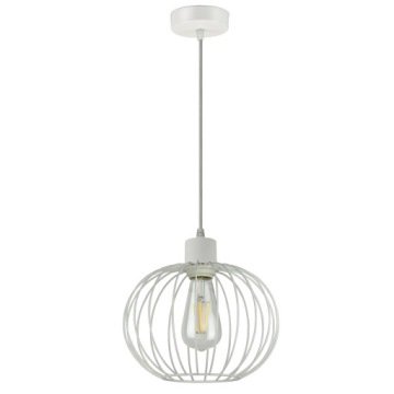 Lampa Wisząca Żyrandol Biały Druciana Kula Led E27