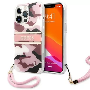 Guess GUHCP13LKCABPI iPhone 13 Pro / 13 6,1" różowy/pink hardcase Camo Strap Collection GUE001607-0 - Etui i futerały do telefonów - miniaturka - grafika 1