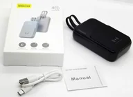 Powerbanki - POWERBANK Mini 10000 Sybkie Ładowanie Bezprzewodwe Cyfrowy wskaźnika BLACK - miniaturka - grafika 1