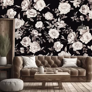 Fototapeta, Czarno białe kwiaty (Rozmiar 100x70) - Fototapety - miniaturka - grafika 2