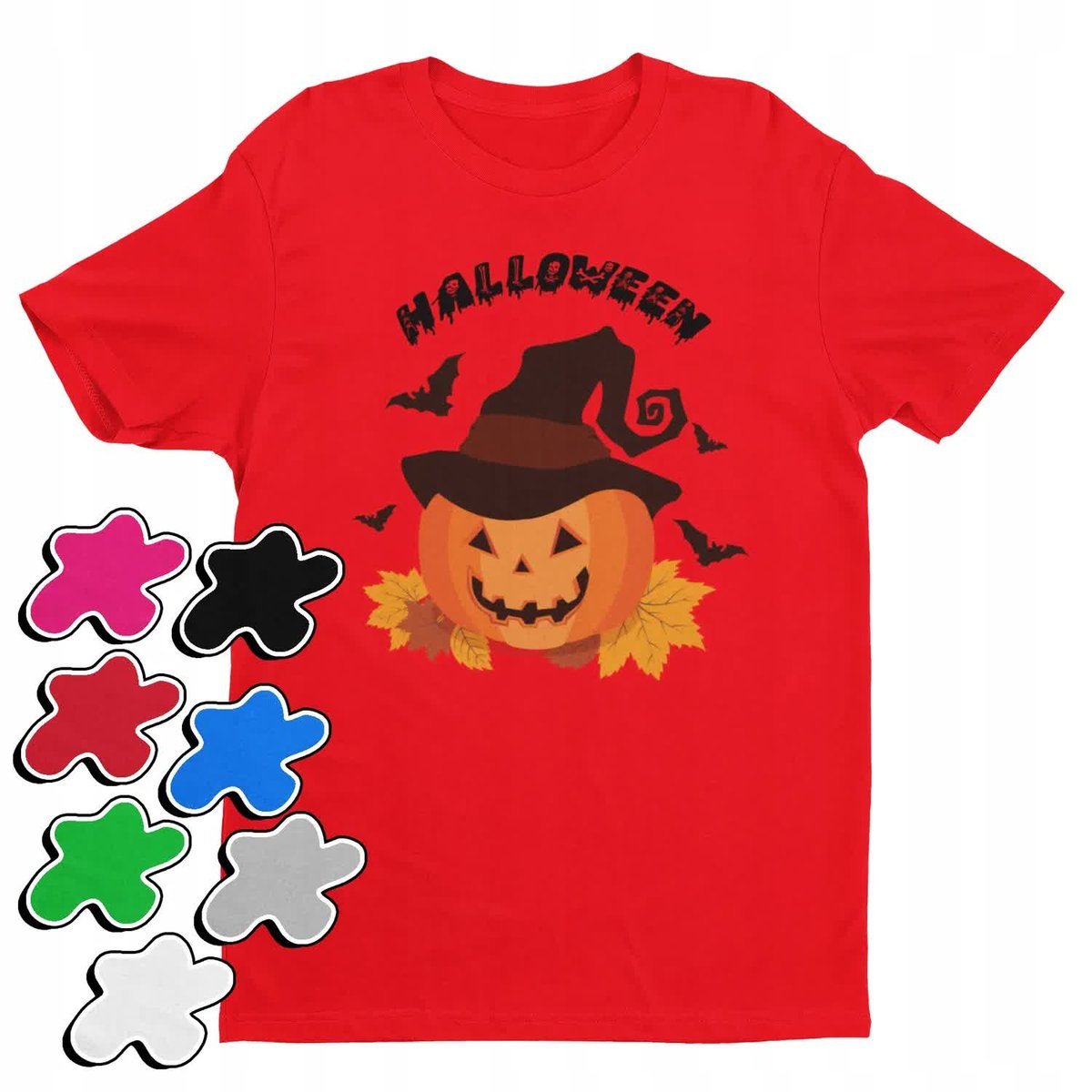 Koszulka T-Shirt Dziecięca Z Nadrukiem Halloween Prezent -M 134-140