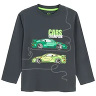 Bluzki dla chłopców - Cool Club, Bluzka chłopięca z długim rękawem, grafitowa - miniaturka - grafika 1