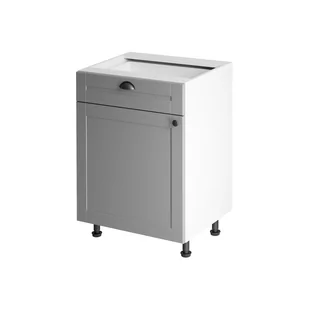 Szafka Dolna Stojąca 1 Szuflada 1 Drzwi D60S1 Lewa Linea Gała Meble Szary, Biały - Szafki kuchenne - miniaturka - grafika 1