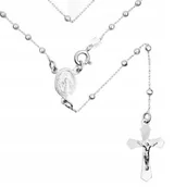 Biżuteria dla dzieci - Naszyjnik srebrny różaniec łańcuszek z zawieszką krzyżyk srebro próba 925 - miniaturka - grafika 1