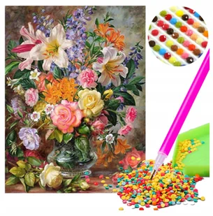 HAFT DIAMENTOWY kwiaty MOZAIKA ZESTAW DLA DZIECI 5D 30x40 3116 - Zabawki kreatywne HAFT DIAMENTOWY kwiaty MOZAIKA ZESTAW DLA DZIECI 5D 30x40 3116 - Zabawki kreatywne - miniaturka - grafika 1