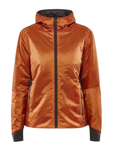 Craft ADV EXPLORE LIGHTWEIGHT | lekka kurtka damska S | Chestnut | pakowalna kurtka outdoorowa damska | izolacja PrimaLoft | 2 kieszenie zapinane na zamek błyskawiczny | kaptur | wstawki ze stretchu |