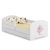 Łóżka dla dzieci i młodzieży - Łóżko dziecięce LUK z szufladą i barierką 160x80 Księżniczka w koronie - miniaturka - grafika 1