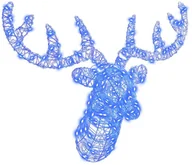 Ozdoby bożonarodzeniowe - vidaXL Głowa Renifera Niebieski 60 cm Akryl - miniaturka - grafika 1