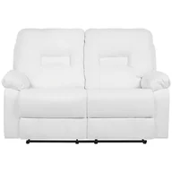 Sofy i kanapy - Beliani Sofa rozkładana 2-osobowa ekoskóra biała BERGEN 64898 - miniaturka - grafika 1