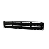Szafy rack - Gembird PATCH PANEL 48 PORT 2U KAT.6 Z PÓŁKĄ NPP-C648CM-001 - miniaturka - grafika 1