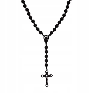 RÓŻANIEC NA SZYJĘ CZARNY UNISEX (C15/ROZ/41KOLOR) - Naszyjniki - miniaturka - grafika 1