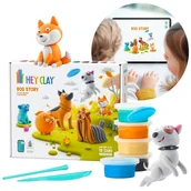 Masy plastyczne - Hey Clay Psy Masa plastyczna + akcesoria, kreatywna zabawa, 15 kolorów - miniaturka - grafika 1