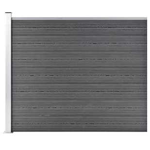 vidaxl Panel ogrodzeniowy z WPC, 175x146 cm, czarny! 148985 - Ogrodzenia - miniaturka - grafika 1