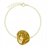 Bransoletki - Bransoletka Pozłacana z psem Mastif Tybetański 925 Prezent Kobieta GRAWER - miniaturka - grafika 1