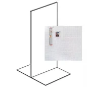 Meble sklepowe - Regał sklepowy obustronny, ścianki perforowane, 1600 x 1000 x 900 mm, dodatkowy, antracyt - miniaturka - grafika 1