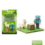 Figurki dla dzieci - Minecraft Magnetyczne Klocki Steve Edukacyjne Figurka Lama Broń T9947 - miniaturka - grafika 1