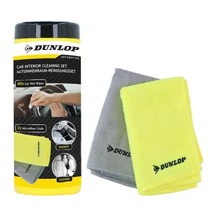 Dunlop - Zestaw ściereczek z mikrofibry + chusteczki nawilżane do wnętrza samochodu - Akcesoria do mycia samochodu - miniaturka - grafika 1