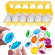 Zabawki interaktywne dla dzieci - Puzzle Układanka Montessori Kształty Jajka Sorter - miniaturka - grafika 1