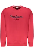 Bluzy męskie - PEPE JEANS MĘSKA CZERWONA BLUZA Z ROZPINANYM NA ZAMEK - Pepe Jeans - miniaturka - grafika 1