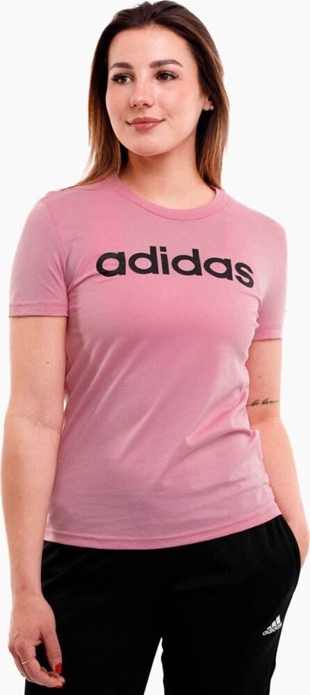 Adidas Koszulka damska adidas Loungwear Essentials Slim Logo Tee różowa HD1681 XS