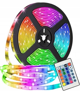 Wodoodporna Taśma Led Rgb Smd 5M Kolorowa Pilot Do Regału Półki Szafki - Taśmy LED - miniaturka - grafika 1
