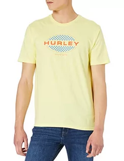 Koszule męskie - Hurley Męska koszula M Evd WSH owalna Checkers Ss żółty Lt Cytrron S CZ6038 - grafika 1