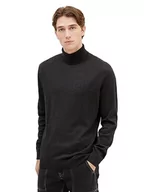 Swetry męskie - TOM TAILOR sweter męski, 10617 - Black Grey Melange, S - miniaturka - grafika 1