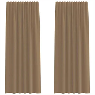 vidaXL Zasłony woalowe z kieszeniami na drążek 2 szt. Jasnobrązowe - Zasłony vidaXL Zasłony woalowe z kieszeniami na drążek 2 szt. Jasnobrązowe - Zasłony - miniaturka - grafika 1