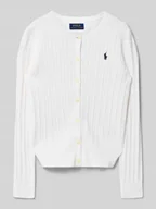 Swetry dla dziewczynek - Kardigan rozpinany o kroju regular fit z czystej bawełny - miniaturka - grafika 1