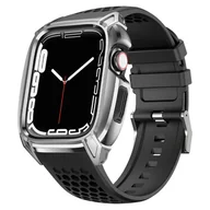 Akcesoria do smartwatchy - Kingxbar CYF148 2w1 pasek Apple Watch Ultra, SE, 8, 7, 6, 5, 4, 3, 2, 1 (49, 45, 44, 42  mm) z wbudowanym pancernym etui ze stali nierdzewnej srebrny - miniaturka - grafika 1