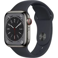 Smartwatch - Apple Watch 8 GPS  +Cellular 41mm Stalowy MNJJ3WB/A Grafitowy - miniaturka - grafika 1