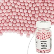 Dodatki do ciast w proszku - Posypka cukrowa PEREŁKI MIĘKKIE RÓŻOWE matowe Sweet Decor, 30 g - miniaturka - grafika 1