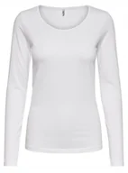 Bluzki damskie - ONLY BLUZKA BIAŁA Z DŁUGIM RĘKAWEM DAMSKA GŁADKA L JXD - miniaturka - grafika 1