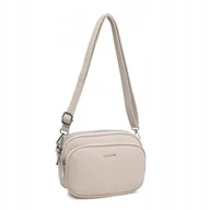 Torebki damskie - Modna Dwukomorowa Beżowa Torebka Luigisanto Listonoszka Zgrabna Skóra Eko - miniaturka - grafika 1