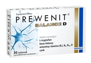 Prewenit Balance D, suplement diety, 30 tabletek Duży wybór produktów | Dostawa kurierem DHL za 10.90zł !!!| Szybka wysyłka do 2 dni roboczych! | 3685361 - Układ nerwowy - miniaturka - grafika 1