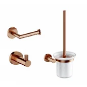Stojaki i wieszaki na papier toaletowy - OMNIRES MP60620 CPB + MP60510 CPB + MP60110 CPB MODERN PROJECT Szczotka toaletowa + Uchwyt na papier toaletowy MIEDŻ SZCZOTKOWANA - miniaturka - grafika 1