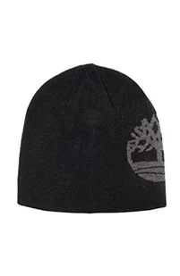 Timberland Męska dwustronna czapka z logo żakardowa czapka zimowa, czarna/szara, rozmiar uniwersalny - Czapki damskie - miniaturka - grafika 1