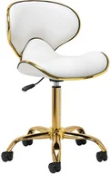 Meble kosmetyczne - Gabbiano taboret kosmetyczny q-4599g złoto biały - miniaturka - grafika 1