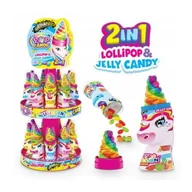 Gumy do żucia, lizaki, dropsy - JOHNY BEE LIZAK UNICORN POP CANDY Z ŻELAKMI NA STANDZIE (50G) 18SZT - miniaturka - grafika 1