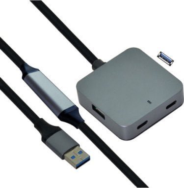 HUB USB Value VALUE Hub USB 3.2 Gen 1, 4 porty 2x USB-A + 2x USB-C, z kablem przedłużającym, czarny, 10 m