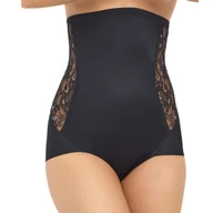 Komplety bielizny - Figi damskie z wysoką talią 024 modelujące z koronką czarne  3XL - miniaturka - grafika 1