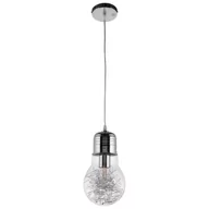 Lampy sufitowe - VEN LAMPA wisząca VEN 601/1 zawieszana OPRAWA szklana żarówka bulb loft chrom przezroczysta - miniaturka - grafika 1