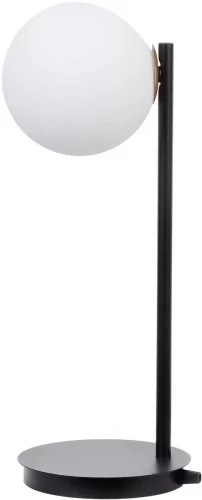 Sigma czarna lampka stołowa 50201 GAMA prosta lampa na szafkę nocną z białym kloszem 50201