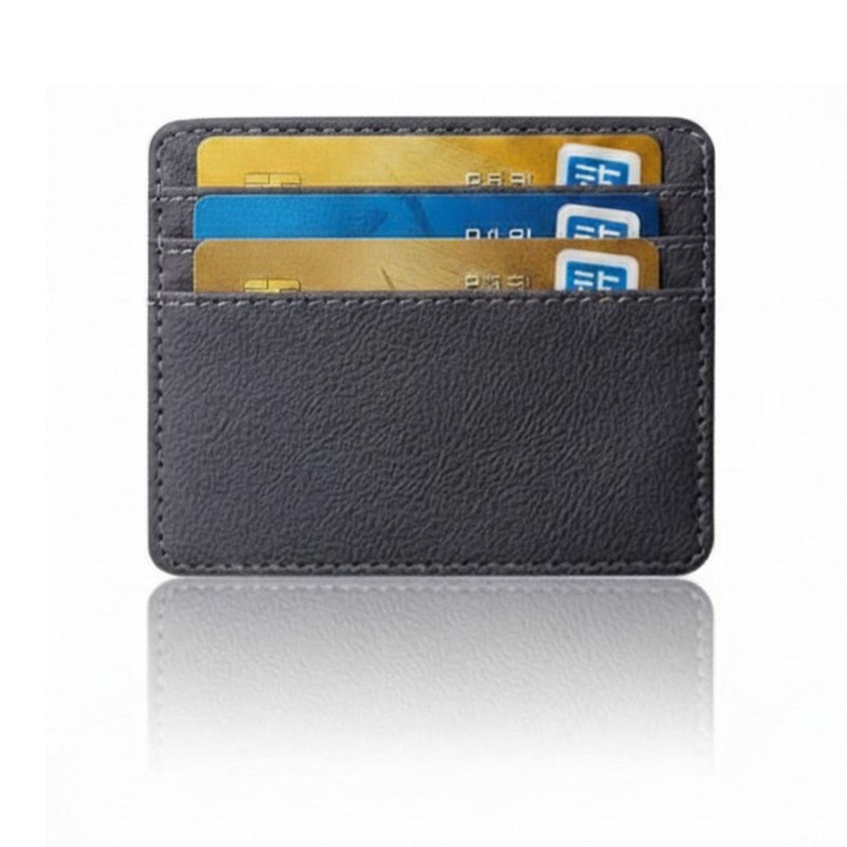 Slim portfel na karty z ochroną RFID –etui na karty płatnicze SZARY