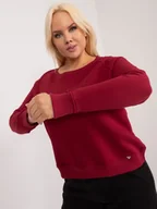 Bluzy damskie - Bordowa bluza plus size z bawełny Donna-3XL - miniaturka - grafika 1