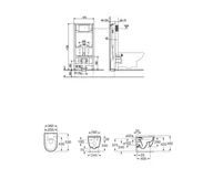 Miski WC - Roca Ona Zestaw Toaleta WC podwieszana Ona Rimless bez kołnierza + deska wolnoopadająca biały + stelaż podtynkowy Duplo One A893106300 - miniaturka - grafika 1