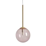 Lampy sufitowe - Kuchenny zwis Bosso 1119XXS40_BR Aldex szklana kula różowa mosiądz - miniaturka - grafika 1