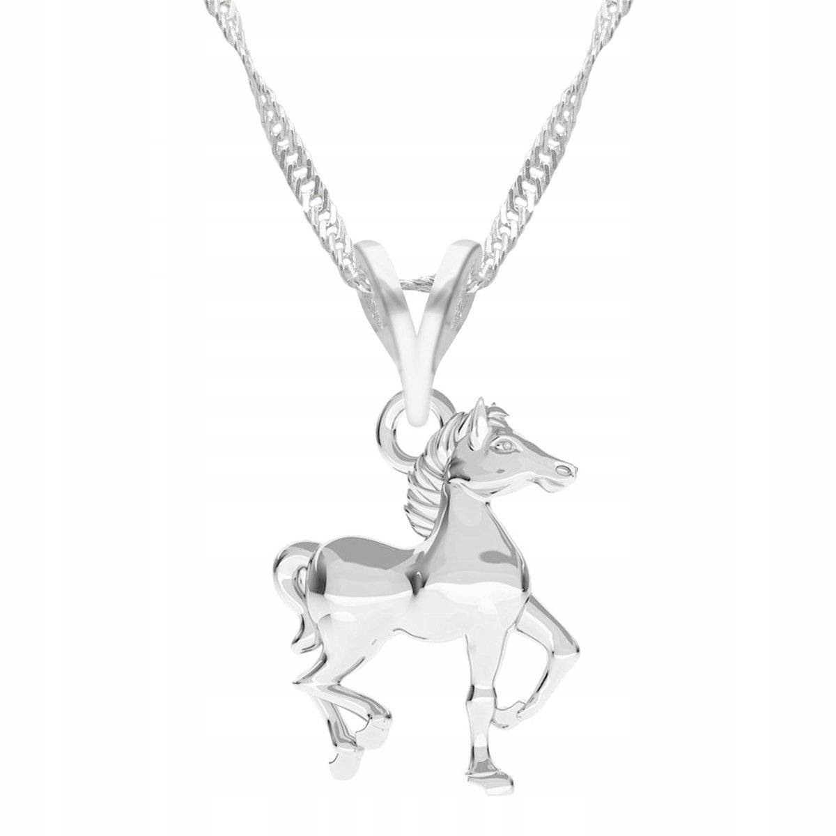 Naszyjnik Srebrny Serce Koń Konik Serduszko dla Koniary z Koniem SREBRO 925