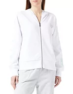 Bluzy damskie - Armani Exchange Damska bluza z kapturem, zapinana na zamek błyskawiczny, bluza z kapturem z długim rękawem, Optyczny biały, XL - miniaturka - grafika 1